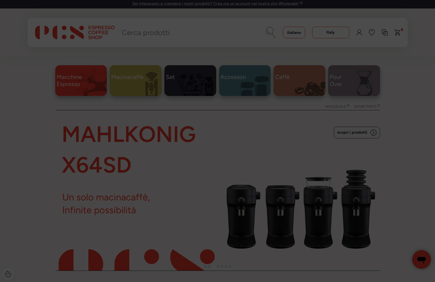Ecommerce macchine caffe