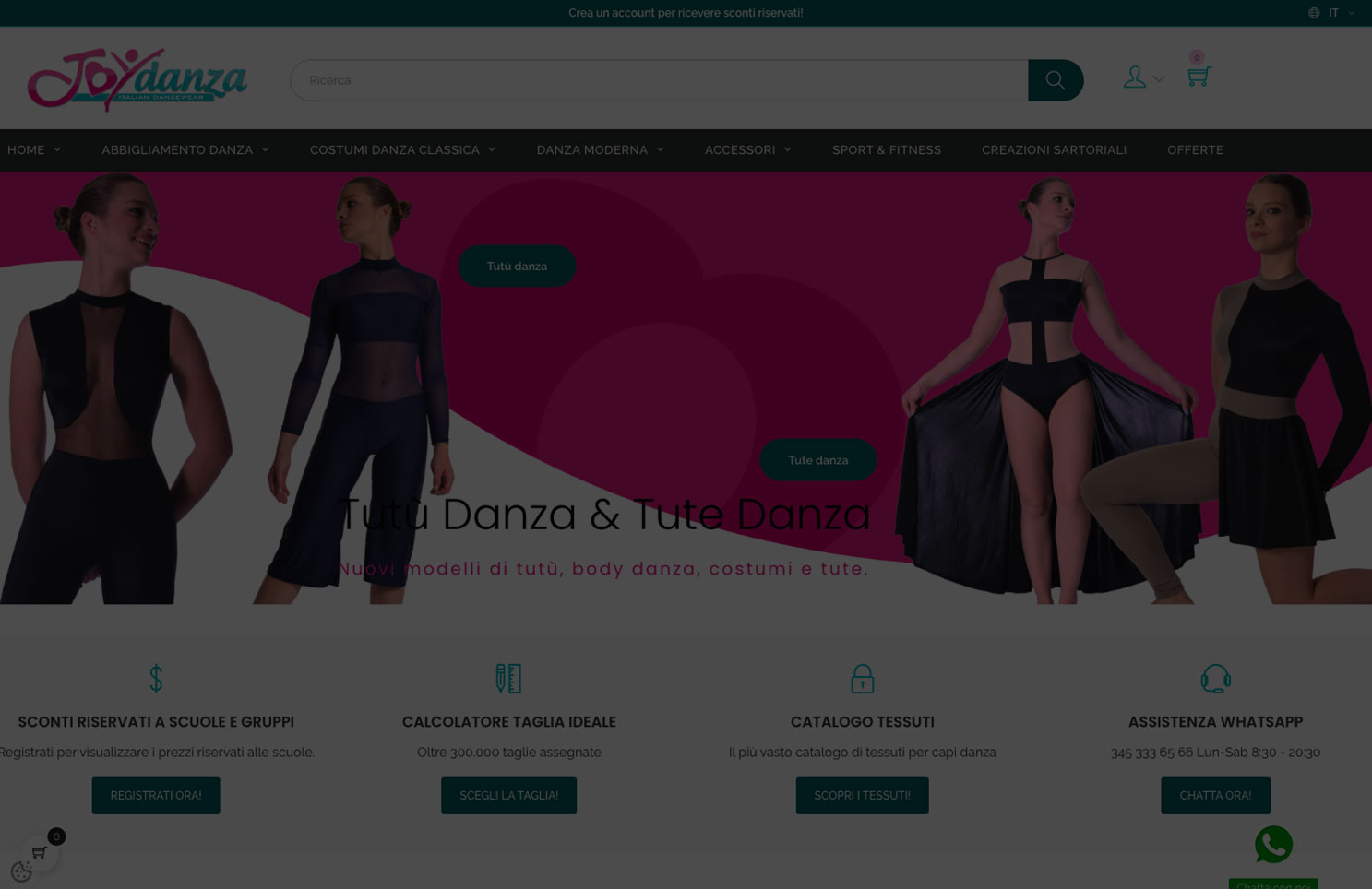 Ecommerce articoli danza
